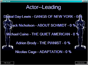 Oscars Pool Screen Shot