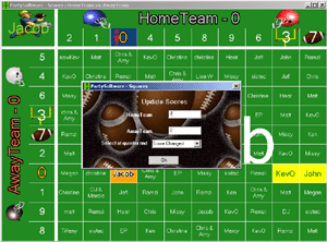 View Larger Image of Football Squares Screen Shot - Manual Mode update Scores