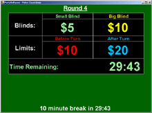 Poker Tournament Countdown Clock Screen Shot